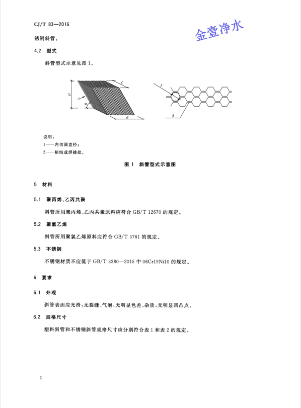 蜂窝斜管填料国家标准第二页