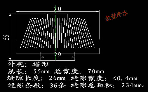 0.5吨型号abs塔型短柄滤头尺寸及技术参数